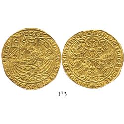 London, England, rose noble, Edward IV, mintmark crown (1467-8).