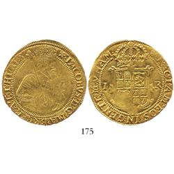 London, England, unite, James I (5th bust), mintmark cinquefoil (1613-15).