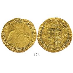 London, England, unite, James I (5th bust), mintmark tun (1615-16).