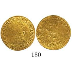 London, England, crown (5 shillings), Charles I (Group D, 4th bust), mintmark  crown (1635-6).