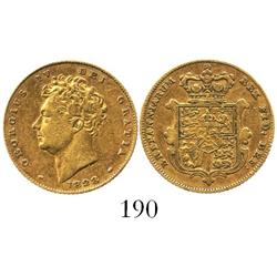 London, England, half sovereign, George IV, 1828.