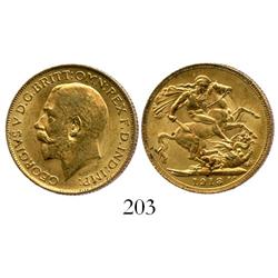 London, England, sovereign, George V, 1913, from the Egypt (1922).