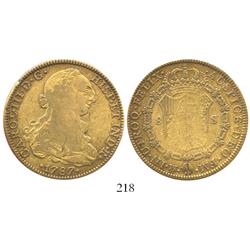 Mexico City, Mexico, bust 8 escudos, Charles III, 1787FM.