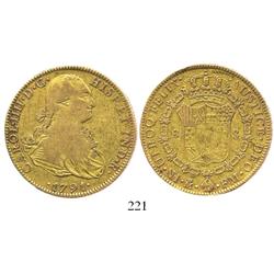 Mexico City, Mexico, bust 8 escudos, Charles IV, 1791FM.
