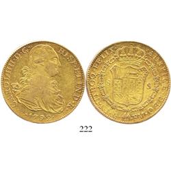 Mexico City, Mexico, bust 8 escudos, Charles IV, 1792FM.