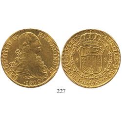 Mexico City, Mexico, bust 8 escudos, Charles IV, 1800FM.