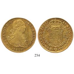 Mexico City, Mexico, bust 8 escudos, Charles IV, 1807TH.