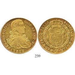 Mexico City, Mexico, bust 8 escudos, Ferdinand VII ("armored" bust), 1810HJ.