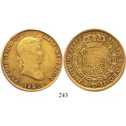 Mexico City, Mexico, bust 8 escudos, Ferdinand VII, 1820JJ.