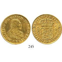 Mexico City, Mexico, bust 4 escudos, Philip V, 1737MF, rare.