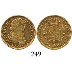 Mexico City, Mexico, bust 1 escudo, Charles III, 1775FM, ex-Eliasberg.