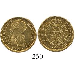Mexico City, Mexico, bust 1 escudo, Charles III, 1778FF, ex-Eliasberg.
