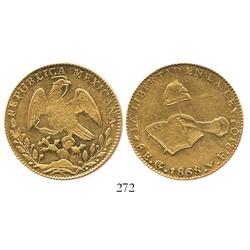 Guanajuato, Mexico, 8 escudos, 1868YF.