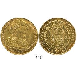 Madrid, Spain, bust 4 escudos, Charles III, 1787/6DV.