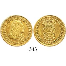 Madrid, Spain, bust 2 escudos, Philip V, 1733JF, rare.
