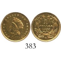 USA (Charlotte mint), $1 Indian, 1855, rare.
