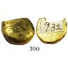 Image 1 : Small, round, gold drop with edge cut #932, purity unknown, 7.1 grams.