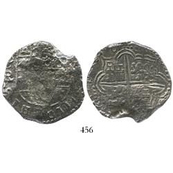 Potosi, Bolivia, cob 8 reales, (16)18PAL, rare, Grade-2 quality but Grade 1 on certificate.