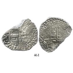 Potosi, Bolivia, cob 8 reales, 1618T, denomination as O-V-III, rare, Grade 3 (estimated), original c