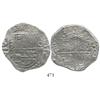 Image 1 : Potosi, Bolivia, cob 8 reales, date as "2621" (rare), assayer T, quadrants of cross transposed, Grad