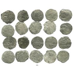Lot of 10 Potosi, Bolivia, cob 8 reales, Philip III, various assayers, (where visible), Grade 3.