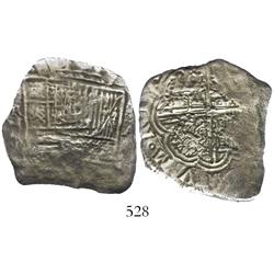 Cartagena, Colombia, cob 8 reales, Philip IV, (1622)A, Grade 3, rare.