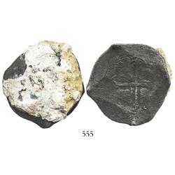 Mexico City, Mexico, cob 8 reales, Philip IV, assayer not visible, with thick encrustation on shield