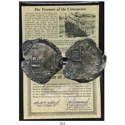 Potosi, Bolivia, cob 8 reales, Philip IV, assayer T (early 1630s).