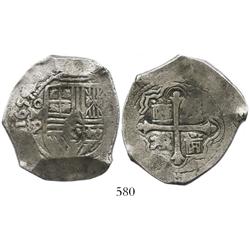 Mexico City, Mexico, cob 8 reales, 1655/4(?)P, choice.