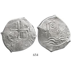 Potosi, Bolivia, cob 8 reales, 1678E.