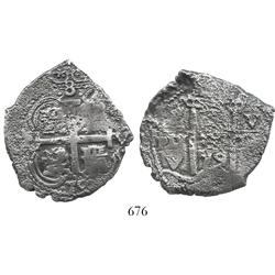 Potosi, Bolivia, cob 8 reales, 1679V.