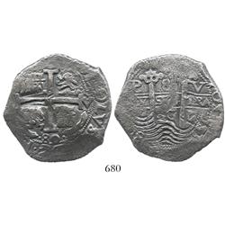 Potosi, Bolivia, cob 8 reales, 1680V.