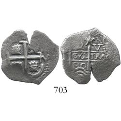 Potosi, Bolivia, cob 2 reales, 1680V.