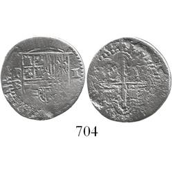 Potosi, Bolivia, cob 1 real, Philip II, assayer B (3rd period).