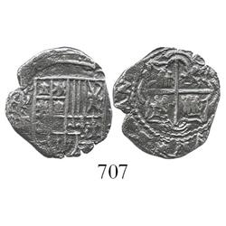 Potosi, Bolivia, cob 1 real, Philip IV, assayer E, scarce.