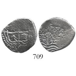 Potosi, Bolivia, cob 1 real, 1652E, post-transitional, 1-PH-6 at top.