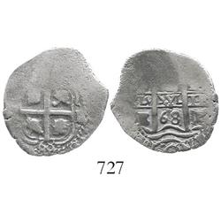 Potosi, Bolivia, cob 1 real, 1668E.