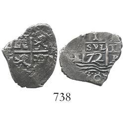 Potosi, Bolivia, cob 1 real, 1672E.