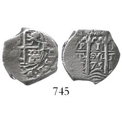 Potosi, Bolivia, cob 1 real, 1675E.