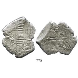 Mexico City, Mexico, cob 8 reales, 1665(?)P, rare.