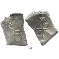 Mexico City, Mexico, cob 8 reales, 1678L/G, choice and probably unique.