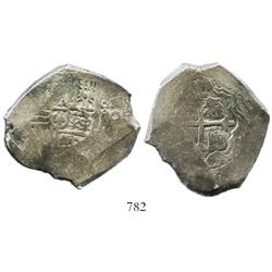 Mexico City, Mexico, cob 8 reales, Charles II, assayer not visible.