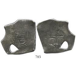 Mexico City, Mexico, cob 8 reales, Charles II, assayer not visible, with large natural bubble-hole.