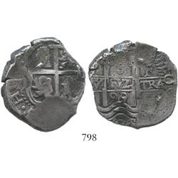 Potosi, Bolivia, cob 8 reales, 1699F.