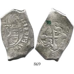 Mexico City, Mexico, cob 8 reales, Philip V, assayer not visible, full king's name.