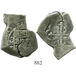 Mexico City, Mexico, cob 4 reales, (17)15J, rare, interesting shape.