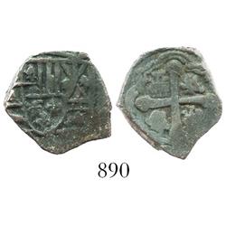 Mexico City, Mexico, cob 1 real, Philip V, assayer not visible, uncleaned.