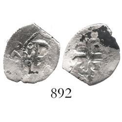 Mexico City, Mexico, cob 1/2 real, 1702L, very rare.