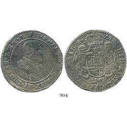 Brabant, Spanish Netherlands (Antwerp mint), portrait ducatoon, Philip IV, 1657, choice.