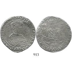 Flanders, Spanish Netherlands, portrait half ducatoon, Charles II, 1670, scarce.